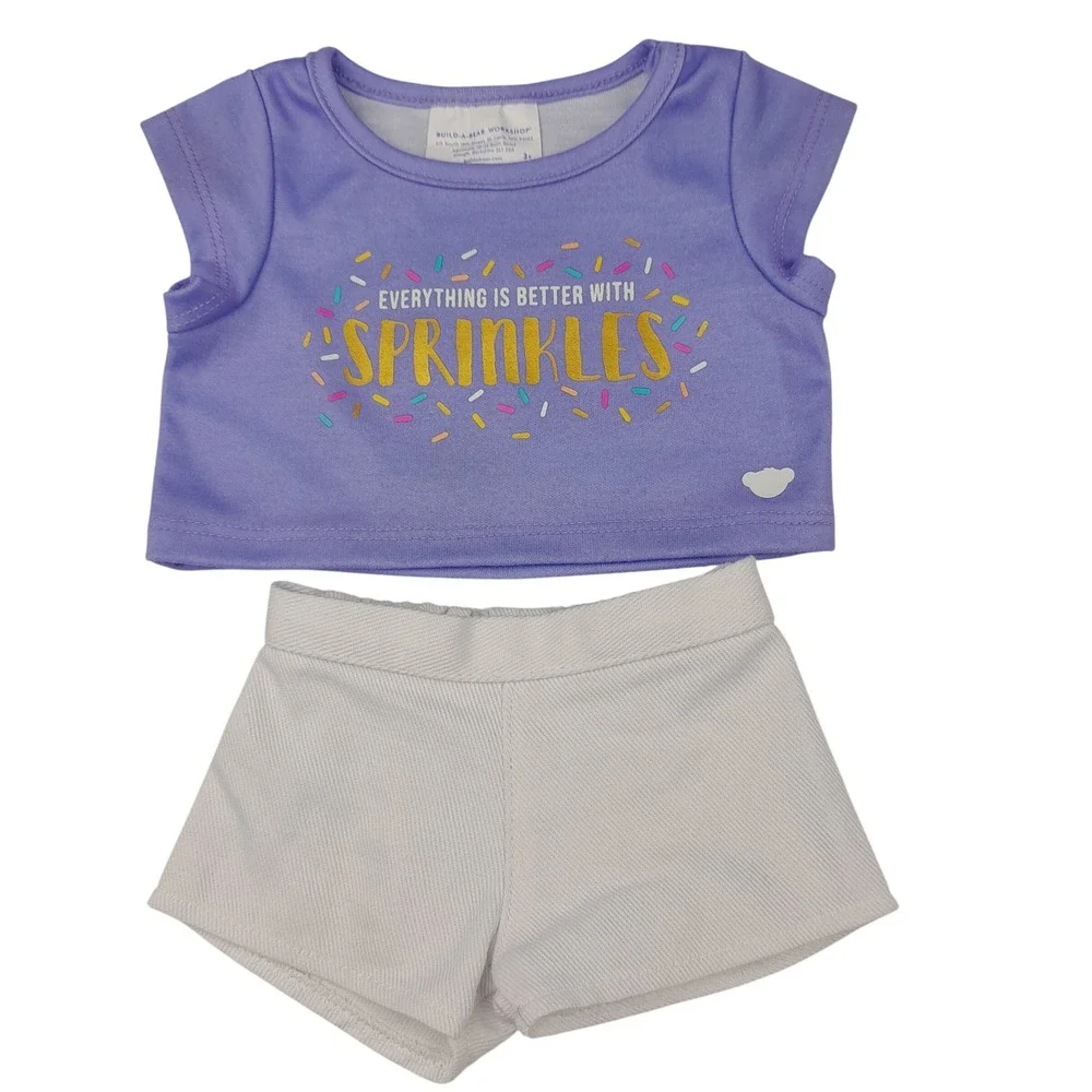 Build-A-Bear Workshop Everything is Better With Sprinkles Shirt and Shorts Set